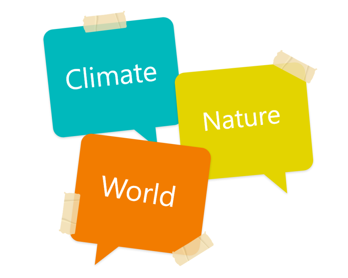 sticky note text bubbles climate nature wold